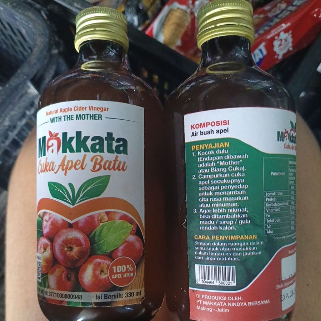 

cuka apel batu makkata 330ml exp 27