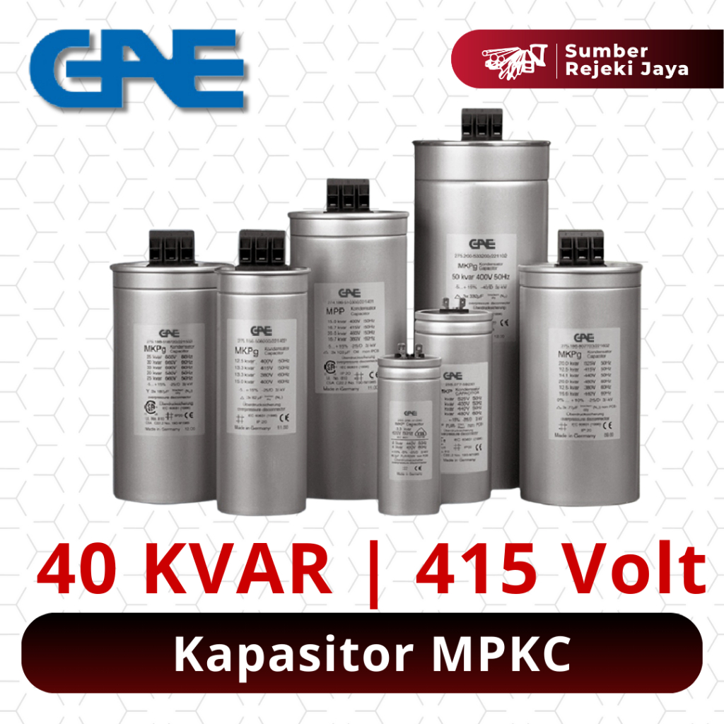 GAE Kapasitor MKPG MKP-C 3P 5 10 12.5 15 20 25 30 40 50 KVAR 415V | Power Capasitor