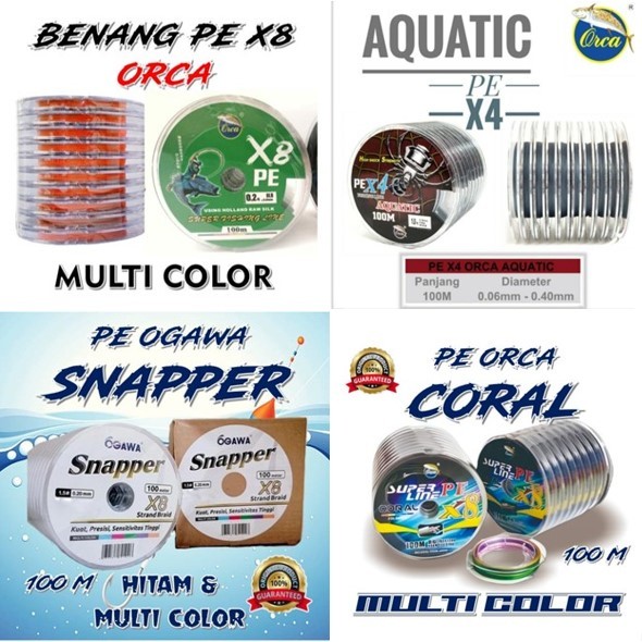 benang pe orca coral orca multi color | orca x8 | ogawa snapper | orca aquatic | ogawa semeru benang