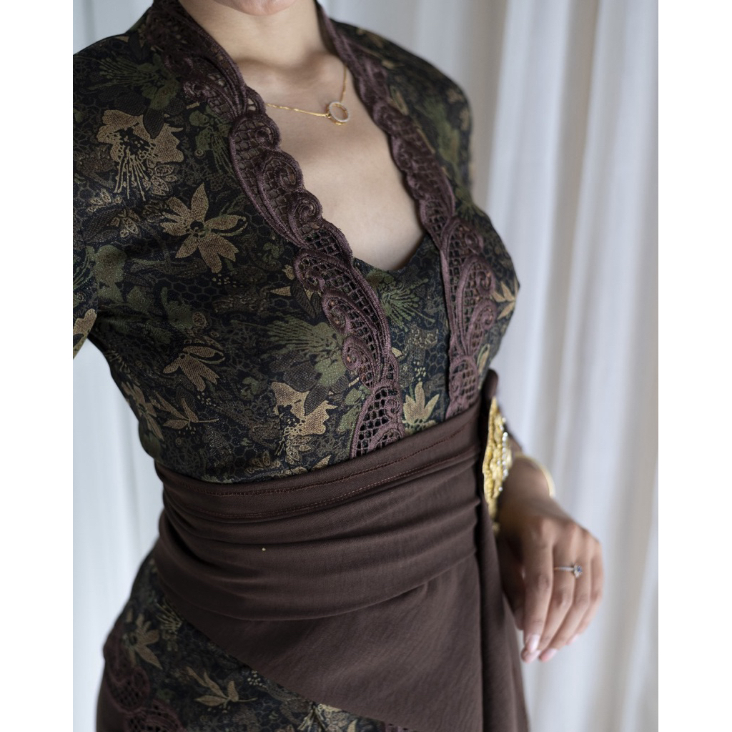 Kain kebaya sifon yoryu 3D bordir//kain kebaya sifon yoryu bunga bordir