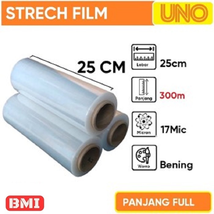 

Stretch Film OEM Plastik Wrapping Lebar 25 Cm Panjang 300 Meter Full 17 Micron