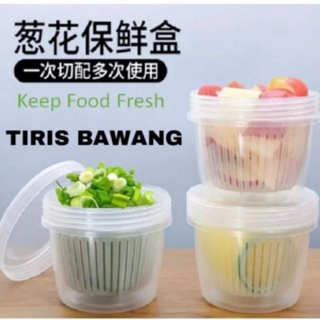 Kotak Toples Penyimpanan Buah Tirisan Box Tiris Sayur Container Kulkas