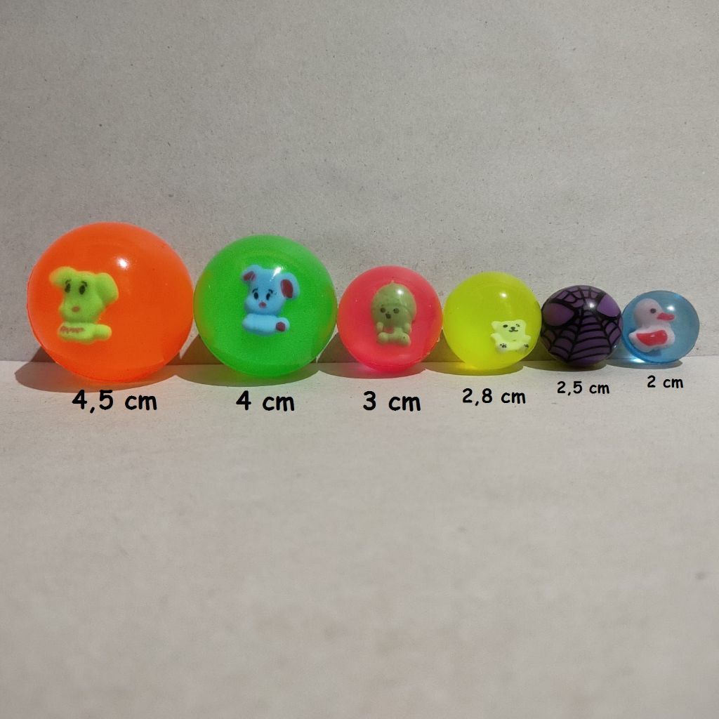 1 pc Bola Bekel Motif Boneka Bekel Karet Ukuran Jumbo Besar Tanggung Kecil Beklen