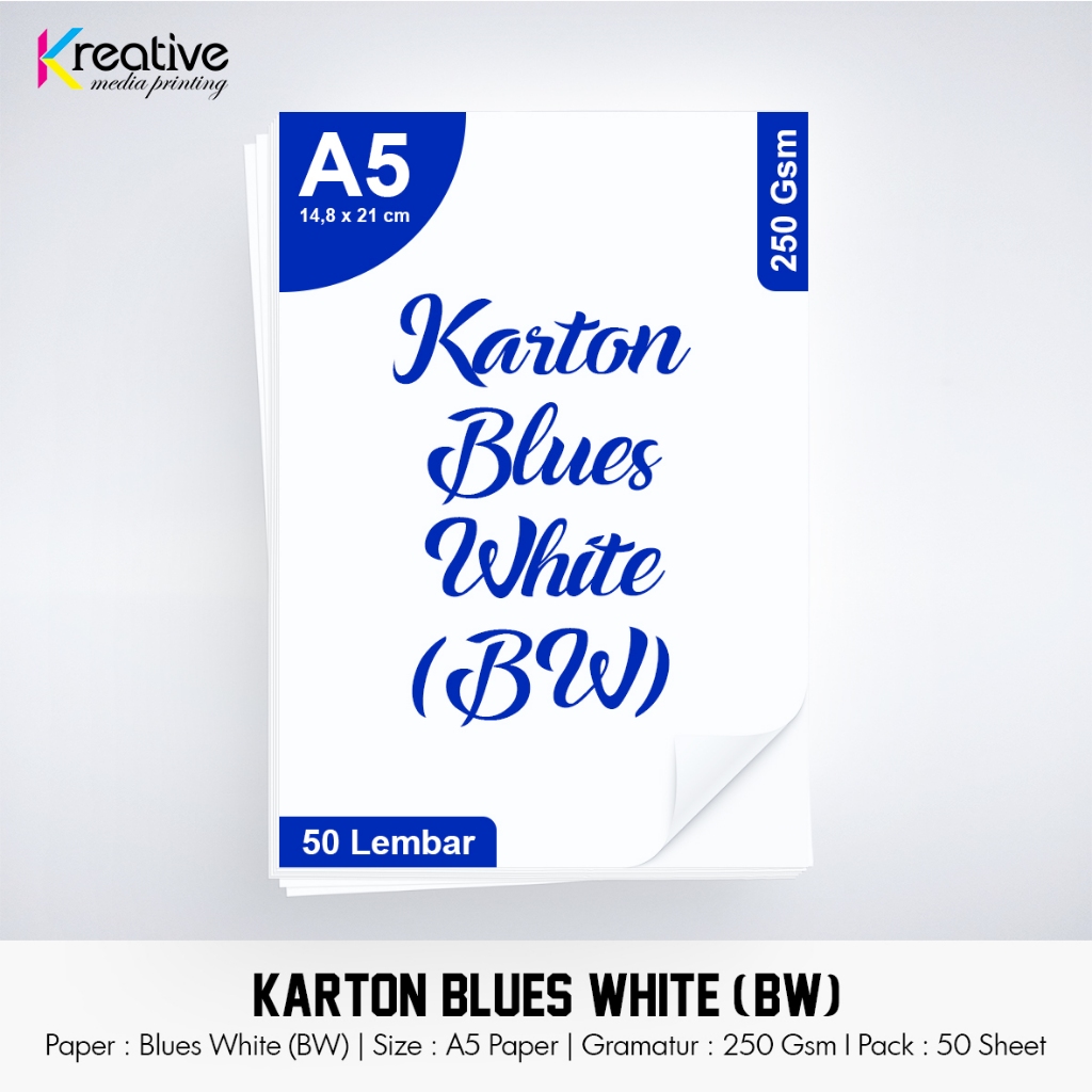 

Karton BW / Blues White (A5 - 250 Gsm - 1 pack = 50 lbr)