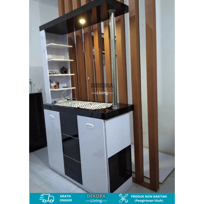 Meja Bar Minimalis Model 003 - Mini Bar Multifungsi Dapur Non Rakitan & Bisa Custom