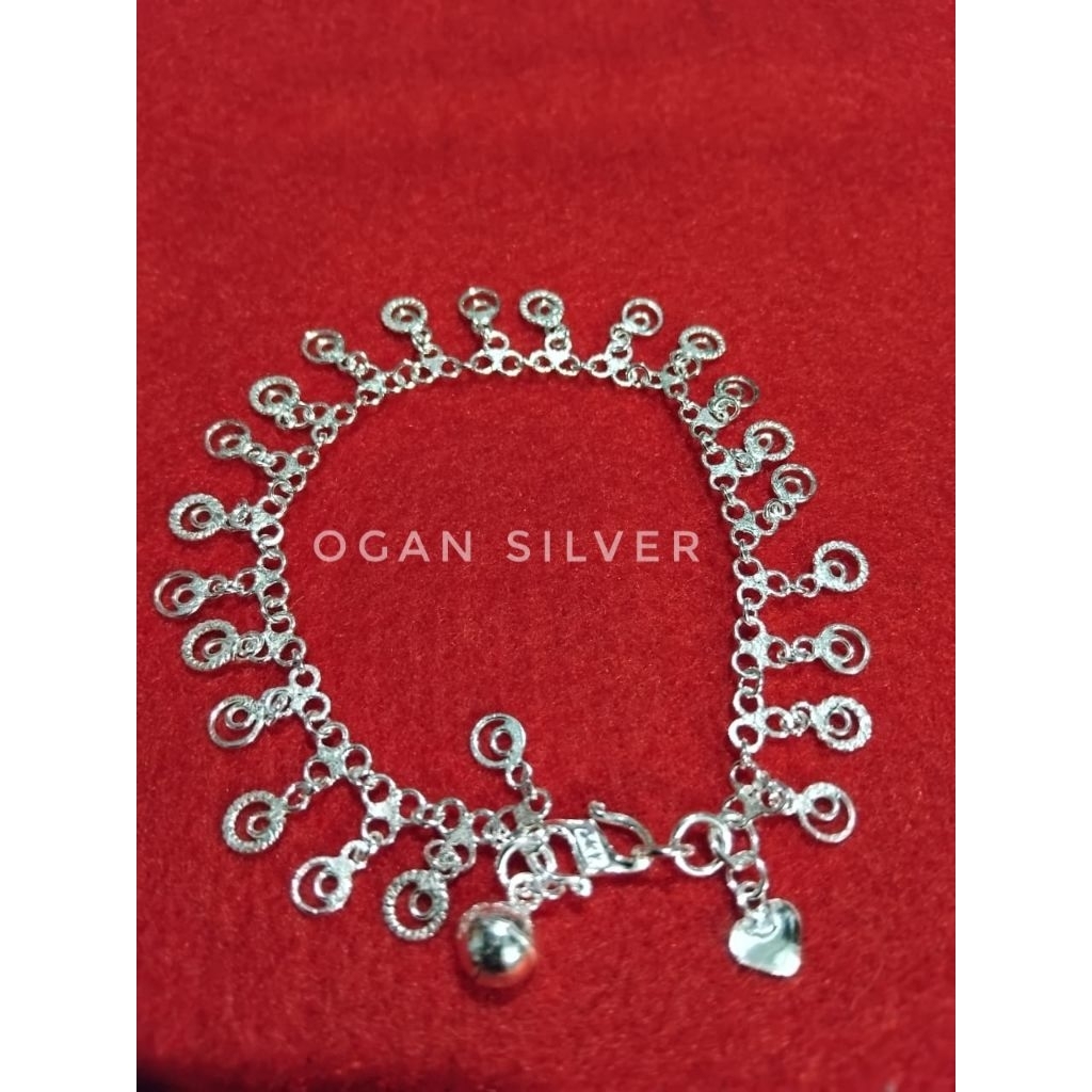 Gelang Tangan Perak Asli Gelang Tangan cantik Gelang Tangan Anak dan Dewasa Gelang India Perak Asli 