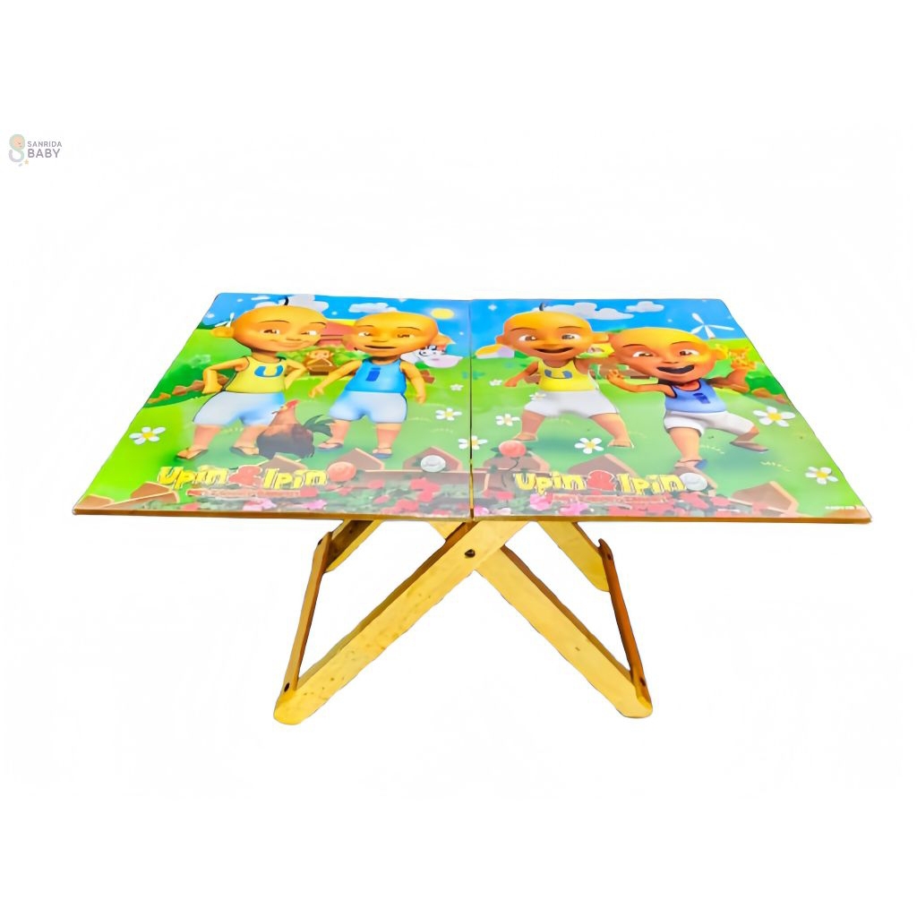 Meja Belajar Lipat Kayu Portable Bergambar Kartun / Meja Menulis / Meja Lantai Anak (sanridababy)