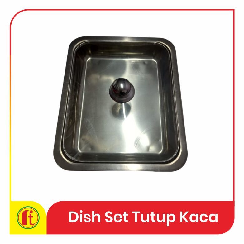Dish Set Wadah Tempat Makan Prasmanan Tutup Kaca