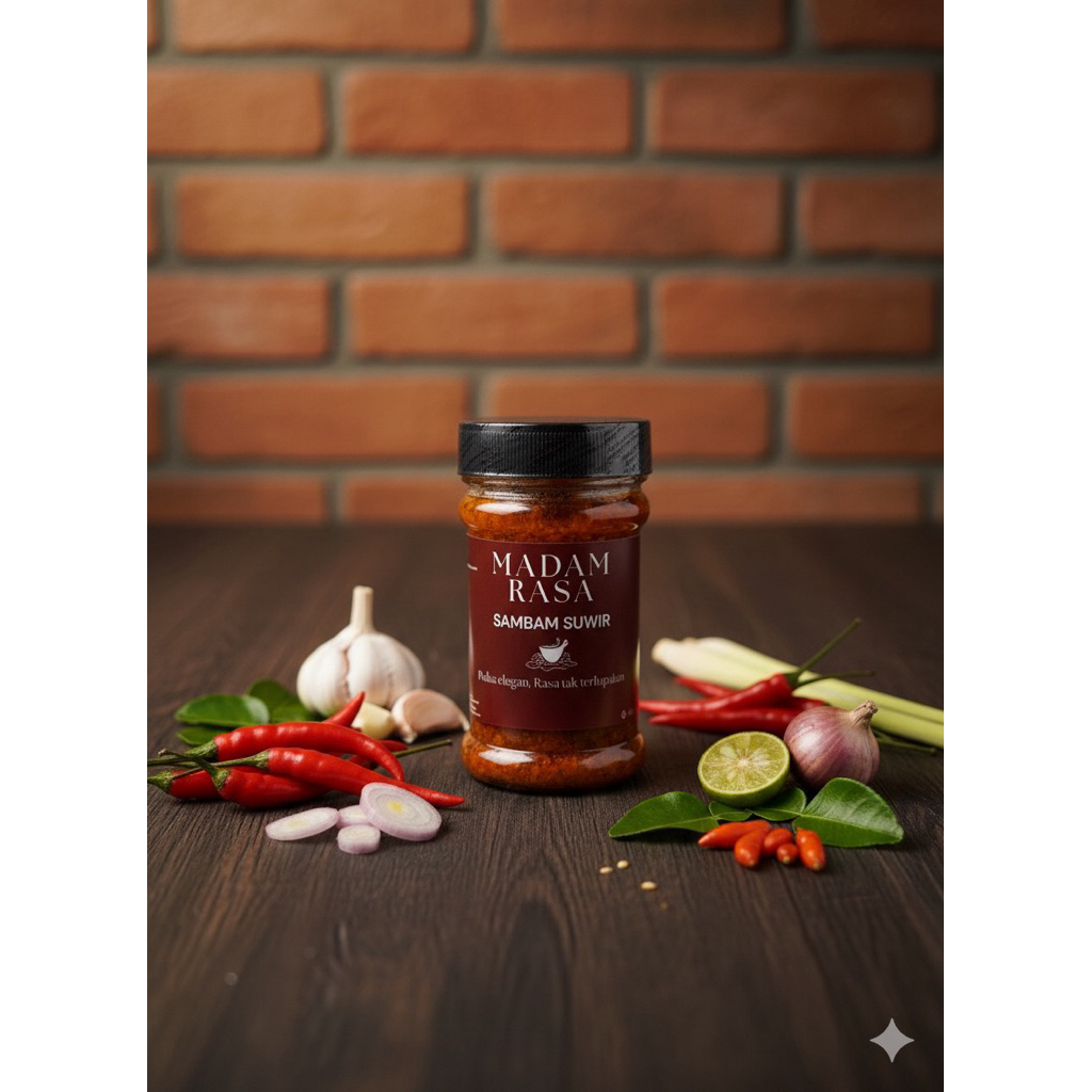 

Madam Rasa Sambal Ayam Suwir 150ml – Sambal Pedas Premium Homemade Praktis