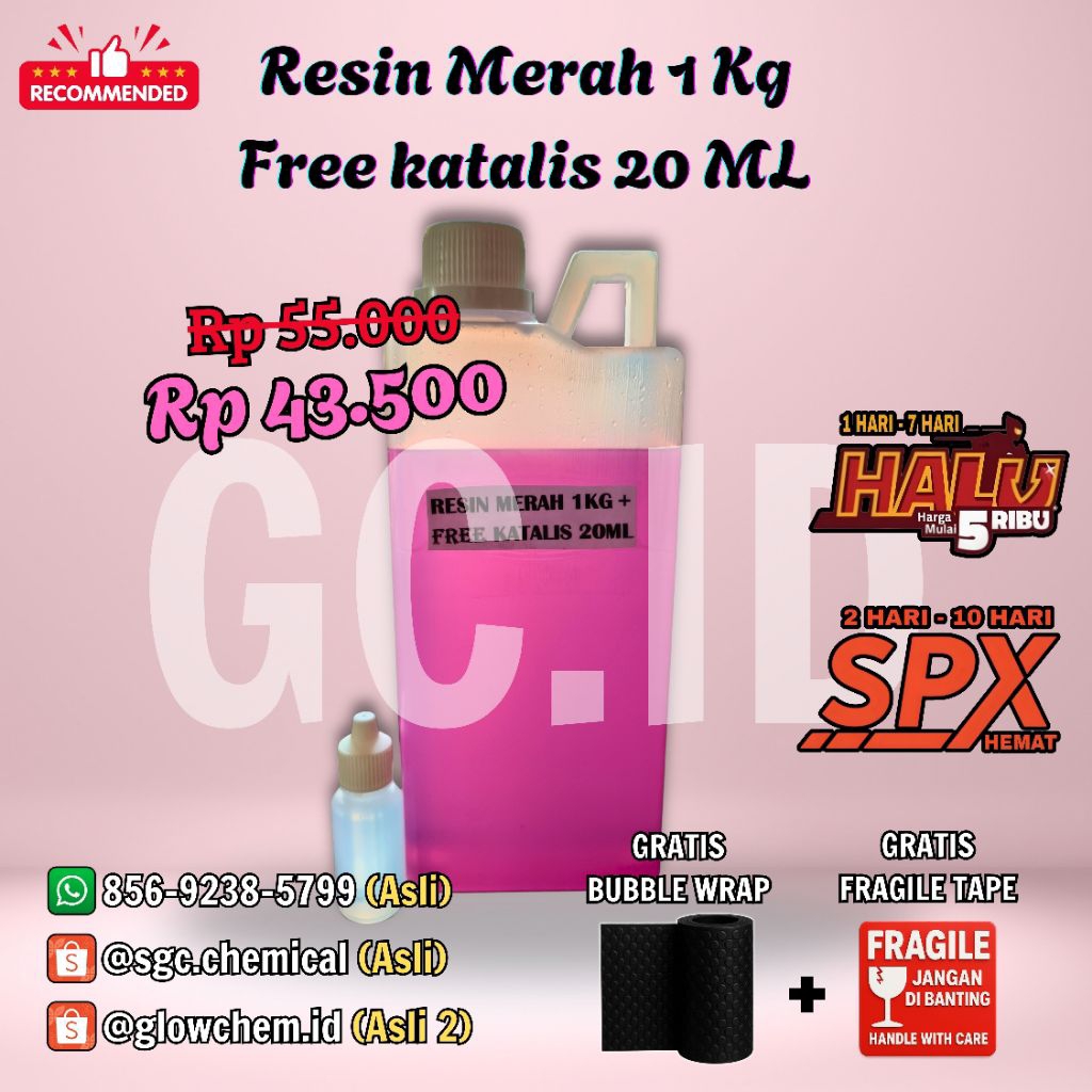 

Resin Merah 1 Kg Eternal 2504 + Free Katalis 20 ML (Ori)
