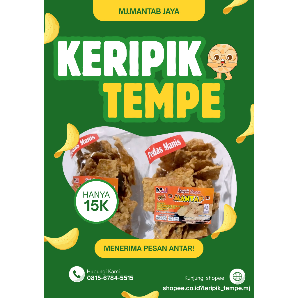 

Keripik tempe(MJ) Pedas Maniss