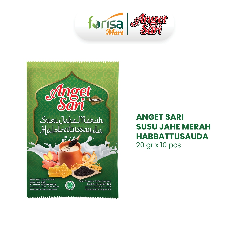 Anget Sari Susu Jahe Merah Habbatussauda 20gr 10 Pcs
