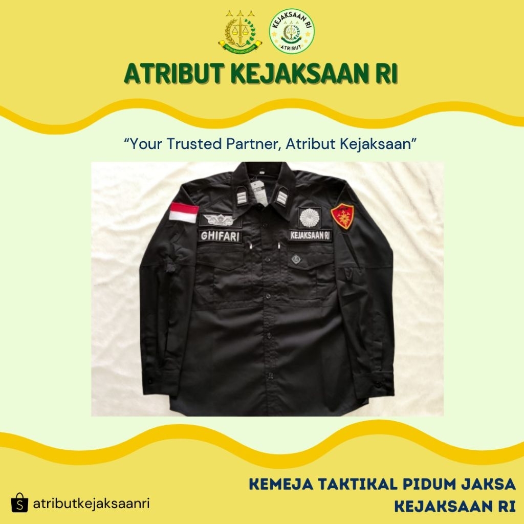 ATRIBUT KEJAKSAAN RI - KEMEJA TAKTIKAL TACTIKAL HITAM PIDUM & PIDUM SINAR PIDANA UMUM  KEJAKSAAN RI