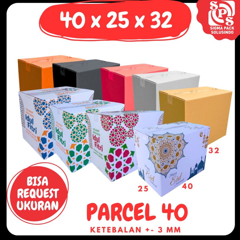 

Box Parcel 40x25x32 Kardus Packing/Parcel/Lebaran/Ied idul Fitri/Paket/Bingkisan sembako/hampers/eid mubarak