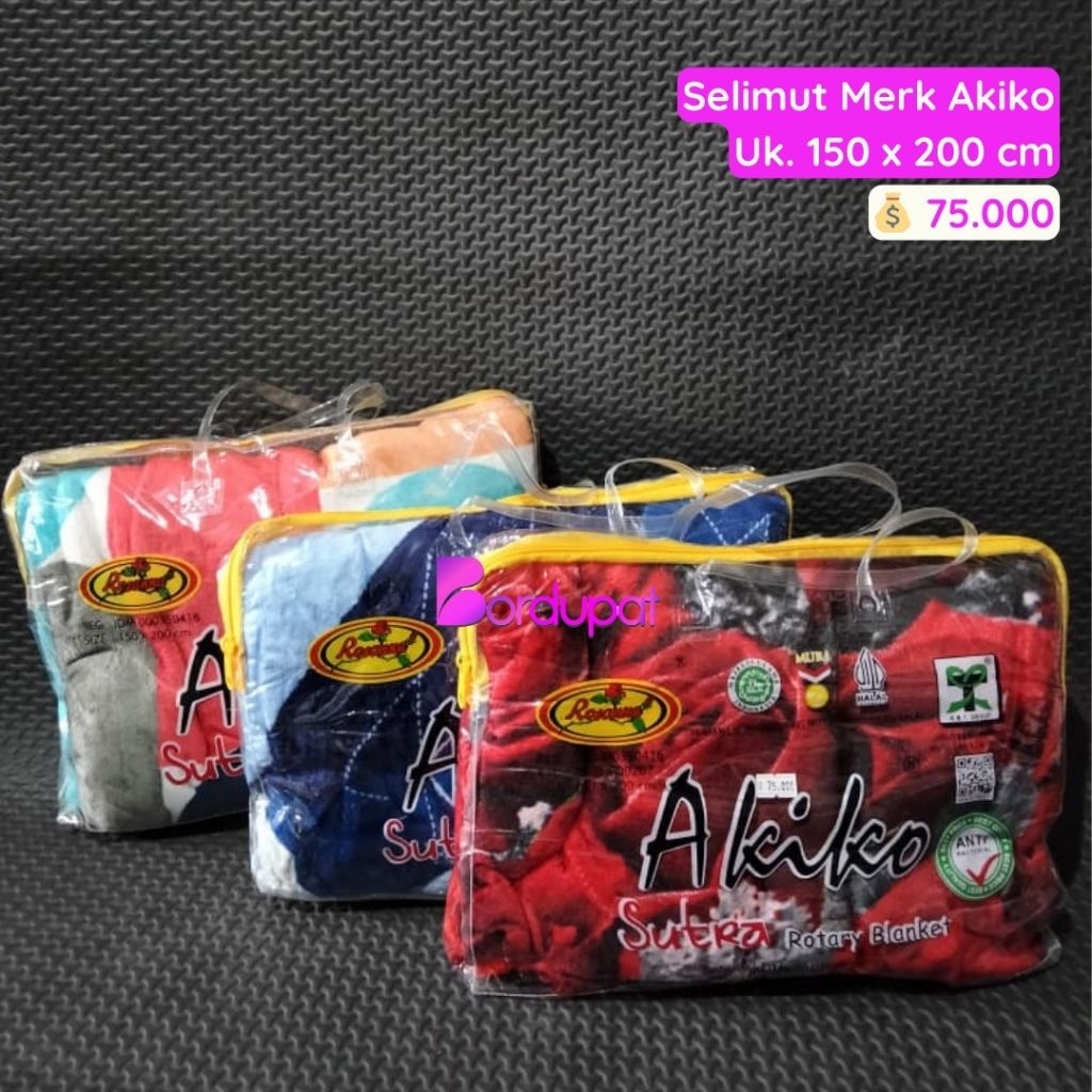 Selimut Bulu Merk Rosanna Akiko uk. 150x200cm