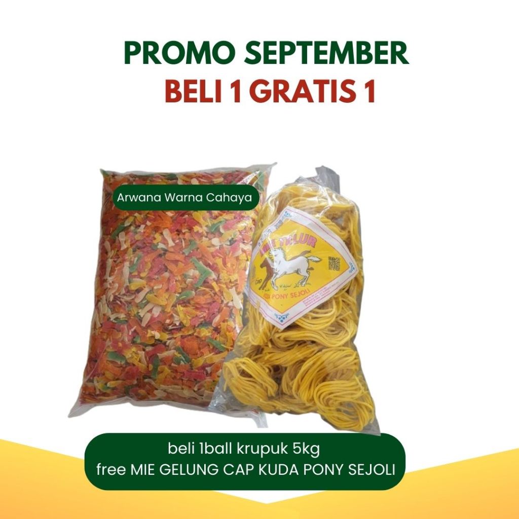 

KERUPUK BAWANG 5KG BELI 1 GRATIS 1 I MIE TELUR CAP KUDA PONY SEJOLI
