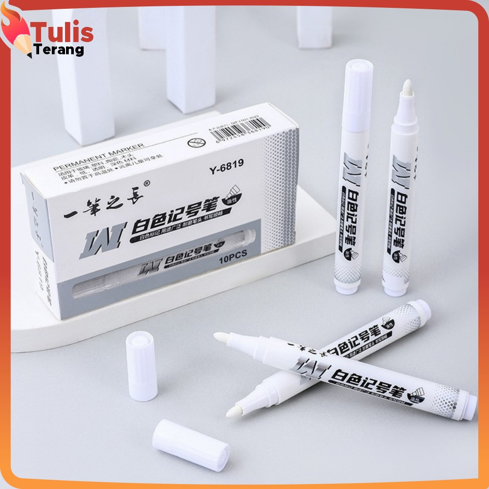 

EC Spidol Putih Lukisan Tinta Permanen Tidak Luntur dan Tahan Air / Spidol Putih Berbasis Halus Tebal Serbaguna Tulis Terang A121