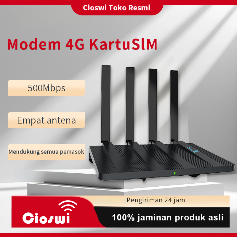 Cioswi  Wireless Modem 4G Kartu Wifi SIM Router 4G  500Mbps 2 port