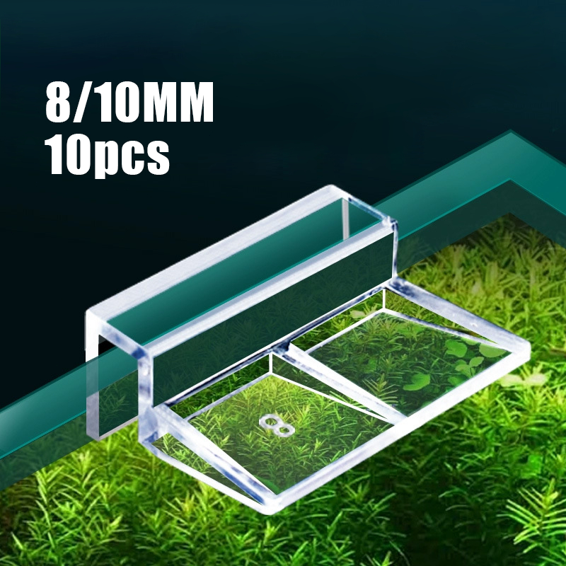 10pcs Penahan Tutup Aquarium Clip Holder Cover Aquarium Akrilik 8 / 10MM aquascape murah