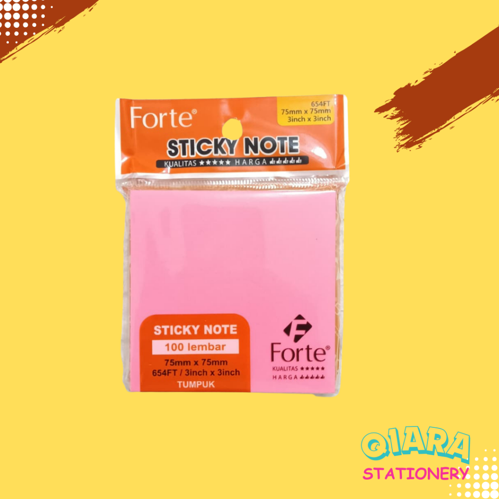 

Sticky Note Forte 75mm x 75mm - 5 Warna - 100 Lembar