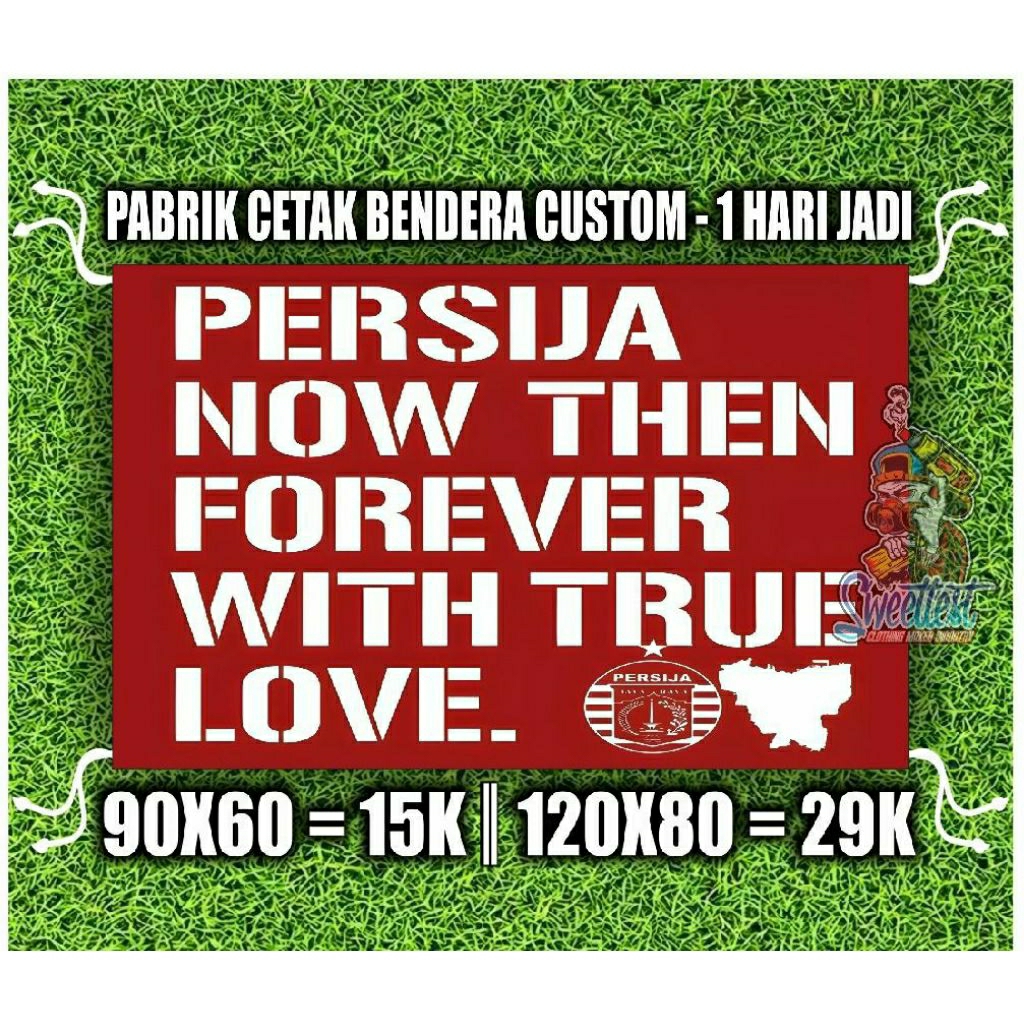 READY STOK + FREE STICKER, BENDERA PERSIJA JAKARTA, BENDERA PRINTING PERSIJA, MINIFLAG PERSIJA, GIAN