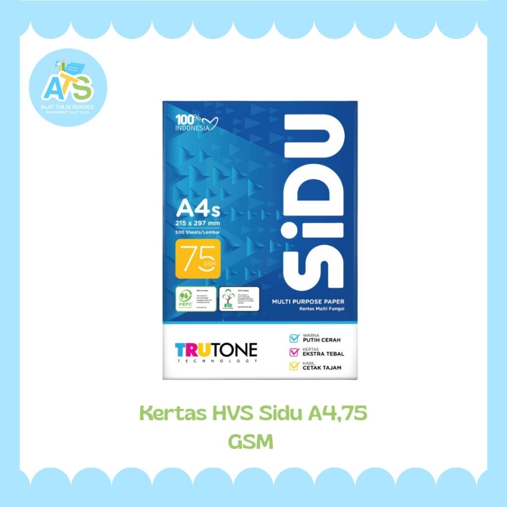 

kertas hvs sidu a4,75 gsm