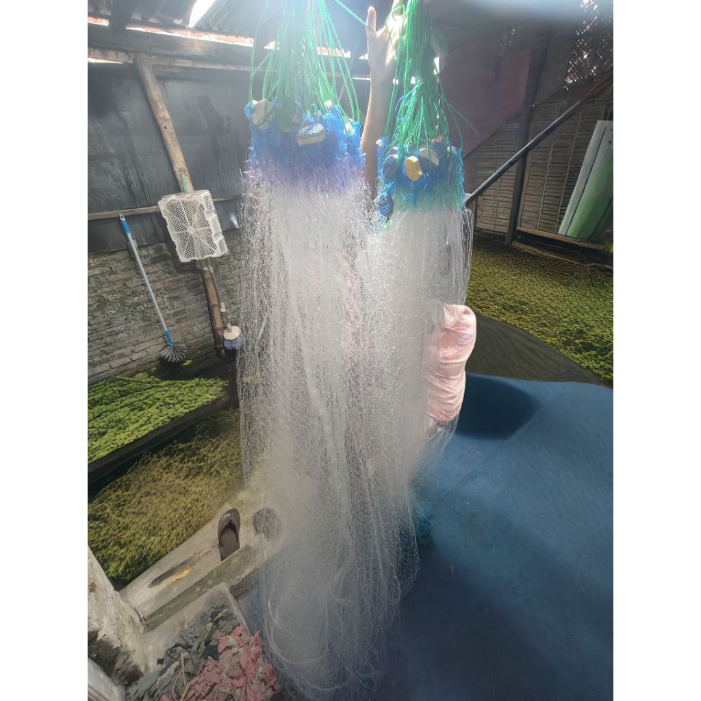 Jaring ikan 3 lapis siap pakai panjang 20meter