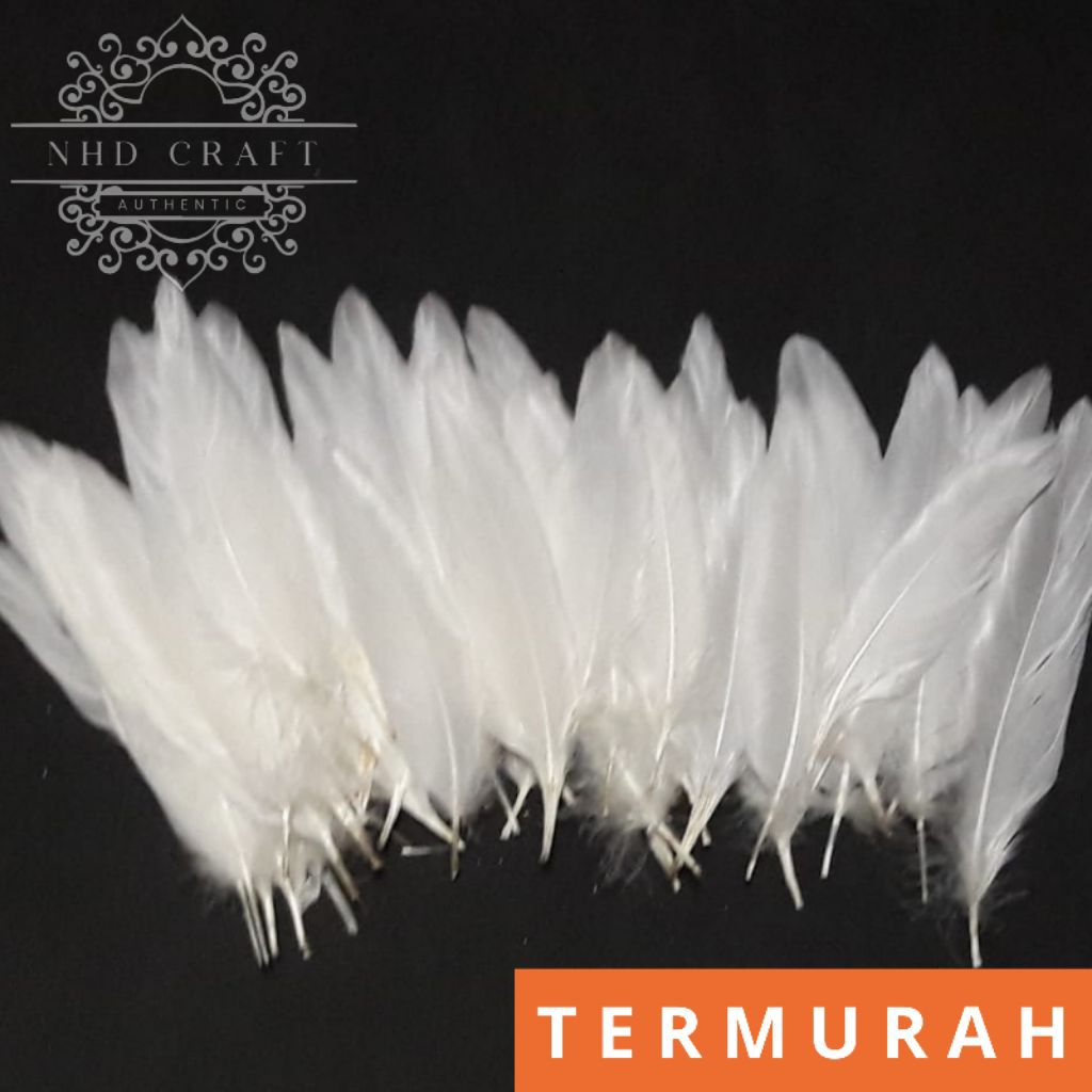 Bulu angsa putih 100 helai