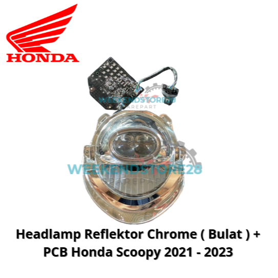 Reflektor Chrome + PCB Honda Scoopy 2021 2023 Original