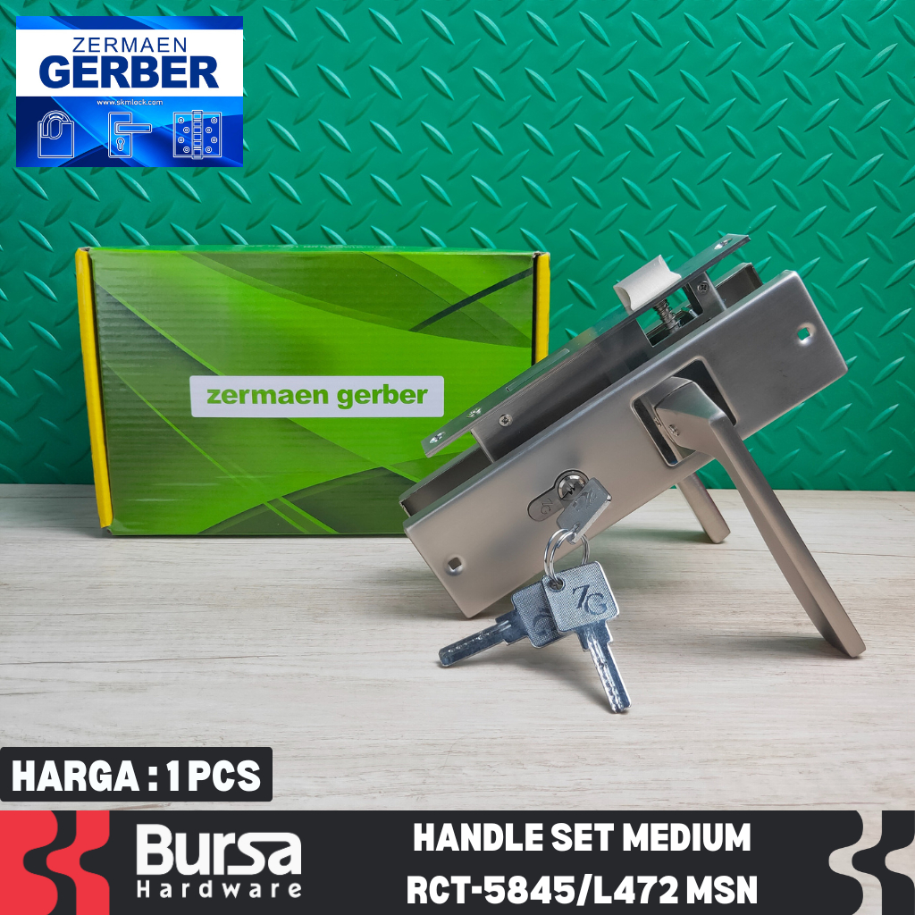 GERBER Gagang Pintu Rumah Full Set Tanggung 20 cm Minimalis 3 Anak Kunci Komp Keys RCT 5845 L472 MSN