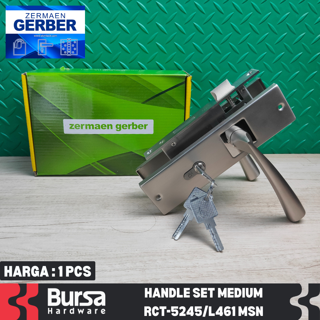 GERBER Gagang Pintu Rumah Full Set Tanggung 20 cm Minimalis 3 Anak Kunci Komp Keys RCT 5245 L461 MSN