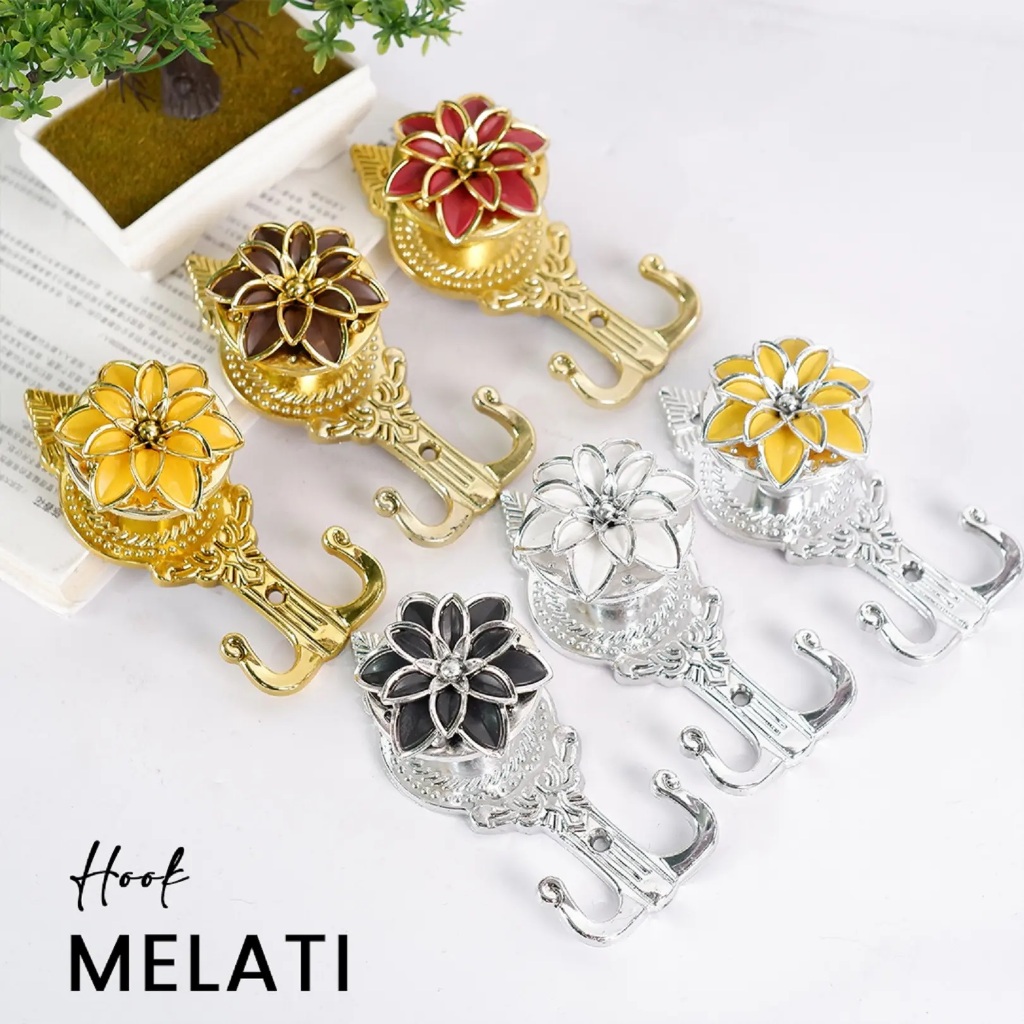 Hook / Kait Gorden Motif Melati – Aksesoris Gorden Plastik Free Sekrup