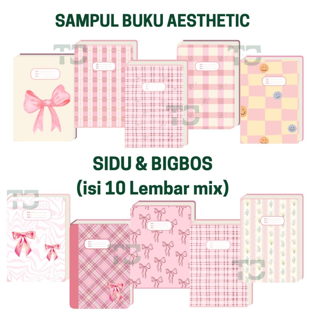 

(Isi 10 Lembar) SAMPUL BUKU AESTHETIC /SAMPUL BUKU AESTHETIC COQUETTE UNTUK A5 (Sidu) & B5 (Bigbos)