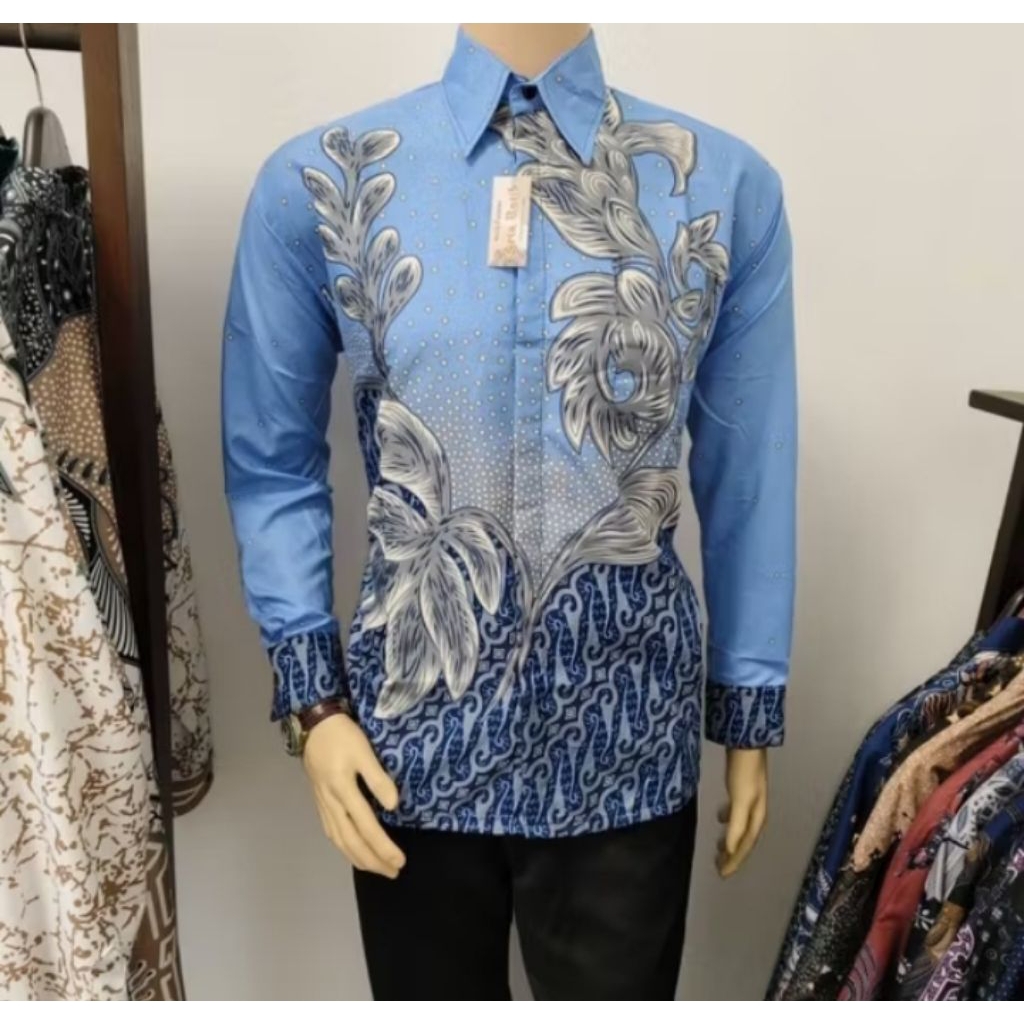KEMEJA BATIK PRIA LENGAN PANJANG PREMIUM  BAHAN LEMBUT BERKUALITAS SIZE M L XL XXL