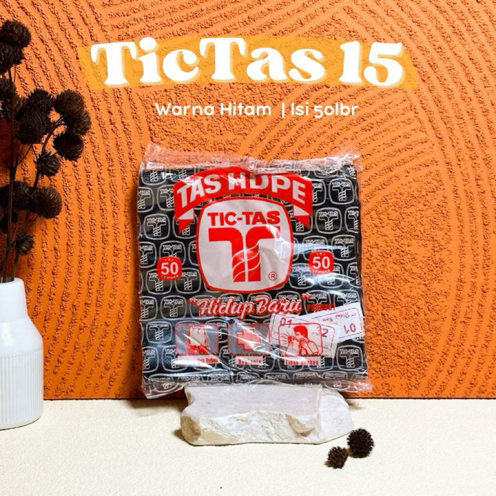kresek/kantong plastik tic tas uk 15 kecil warna hitam