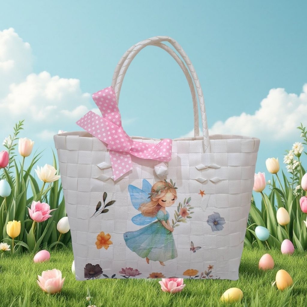 Tas anyaman plastik decoupage tas ulang tahun birthday hampers