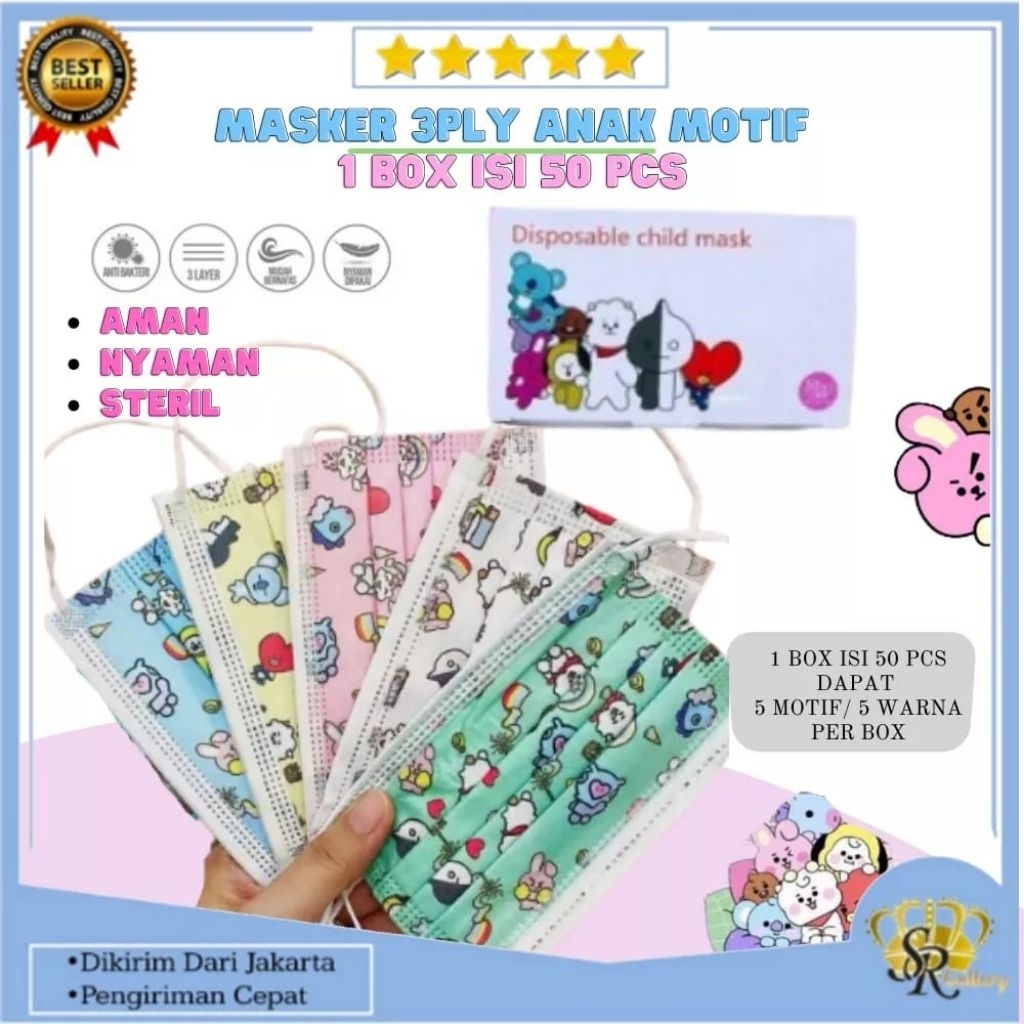 Masker Anak Anak isi 50 pcs