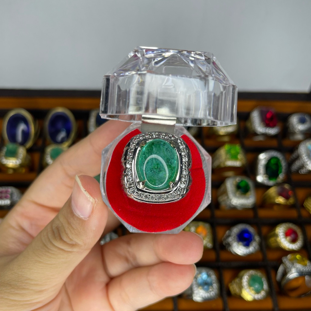 CINCIN ZAMRUD COLOMBIA OVAL RING PERAK BANGKOK 926