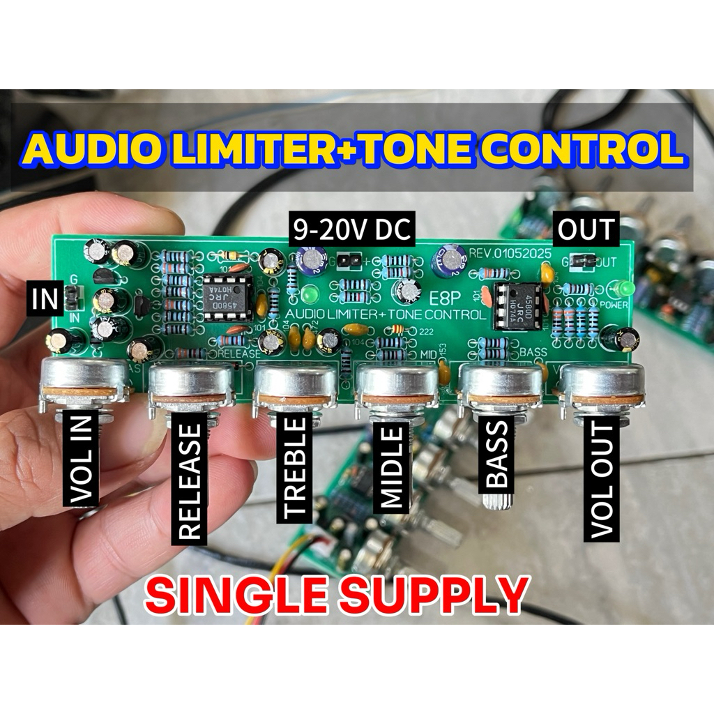 KIT MONO AUDIO COMPRESSOR LIMITER DENGAN TONE CONTROL