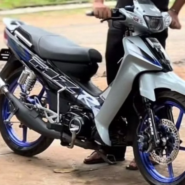 Paket Body Halus Yamaha Fizr Warna hitam silver full cluth custom Stiker Premium