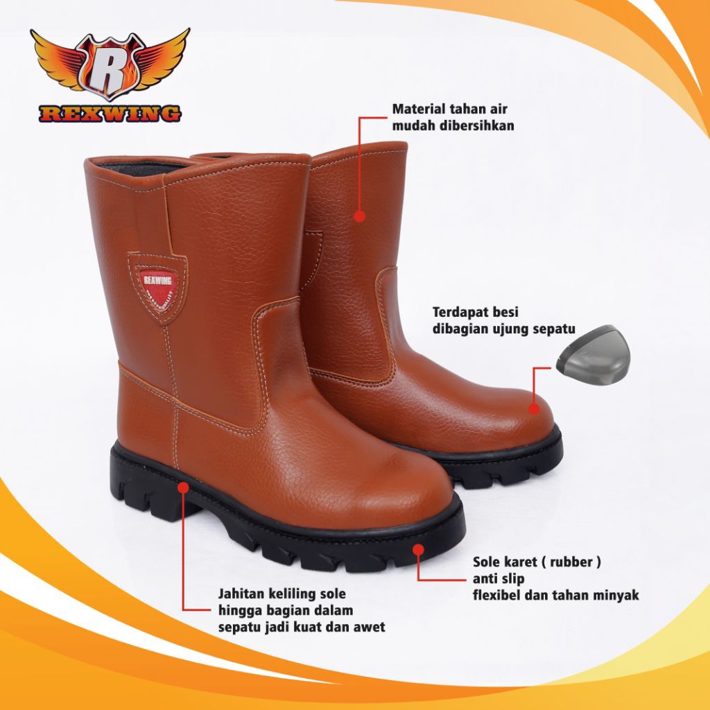 BIG PROMO SEPATU SAFETY REXWING BOOTS UJUNG BESI SEPATU PROYEK INDUSTRI SHOES SAFETY KESELAMATAN