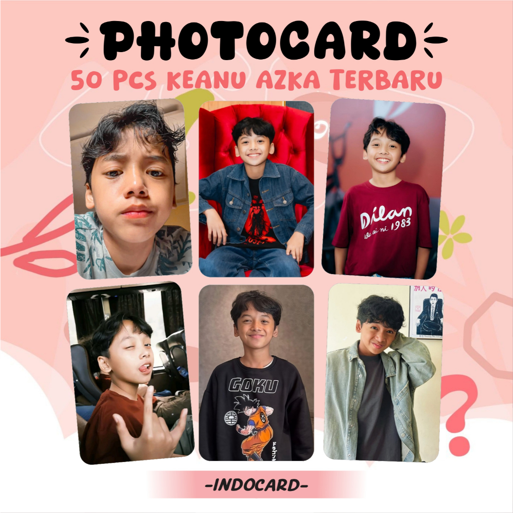Photocard Keanu Azka terbaru isi 50 Pcs Bonus Innerslave Ganci - Indocard