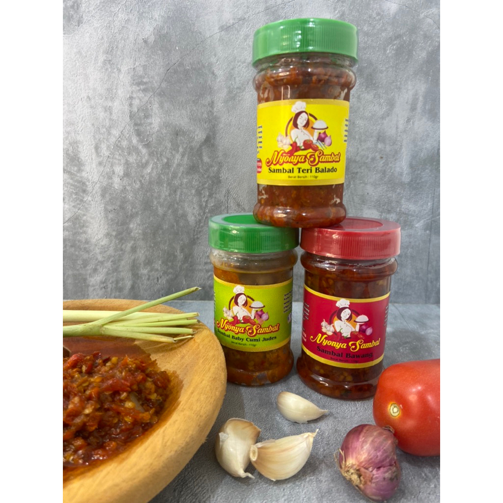 

Paket3NyonyaSambalBabyCumiJudesTeriBaladoSambalBawang