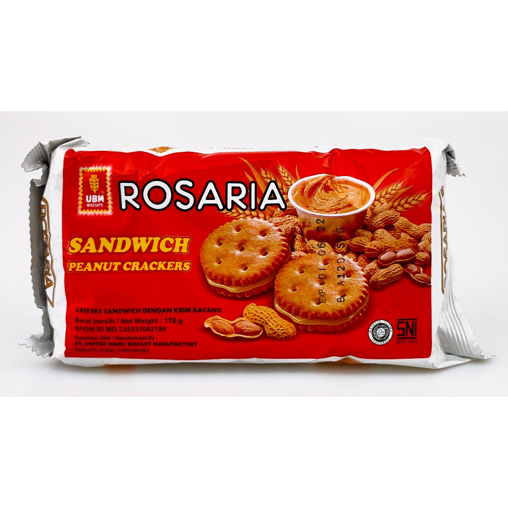 

Biskuit Isi Selai Kacang UBM ROSARIA Peanut Crackers 160 gr