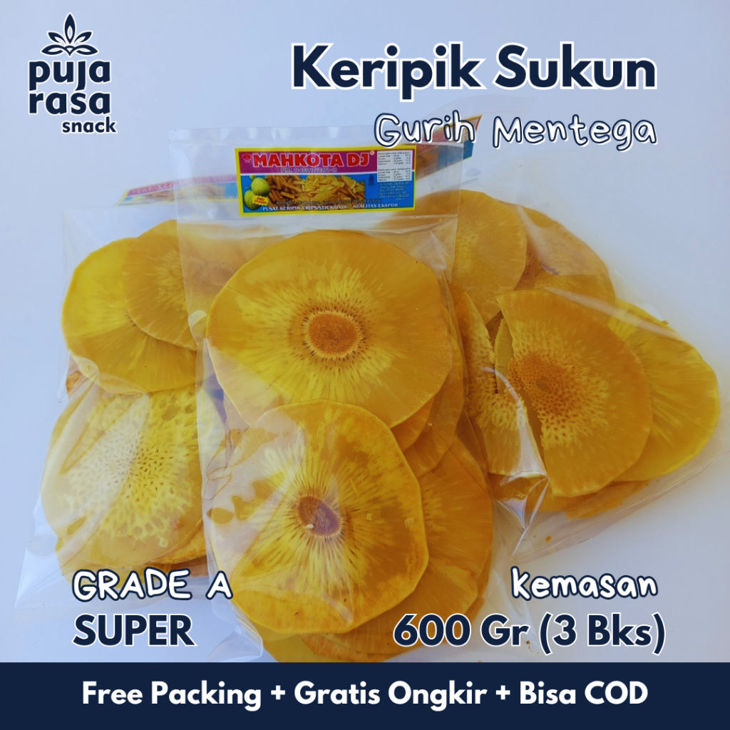 

KERIPIK KRIPIK SUKUN MENTEGA GURIH ASIN RENYAH KRIUK 200 GRAM