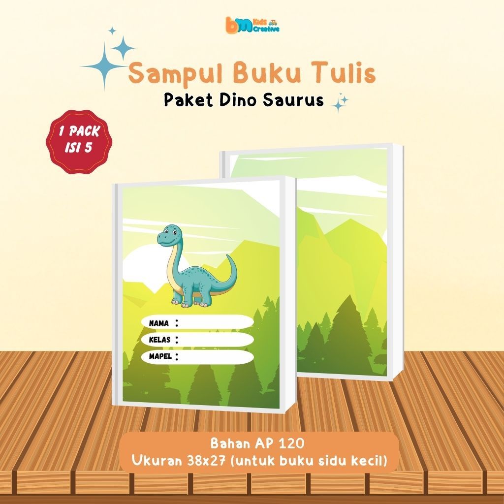 

Sampul Buku Aesthetic Custom Anak Motif Dino Laki Laki perempuan Tebal dan Premium