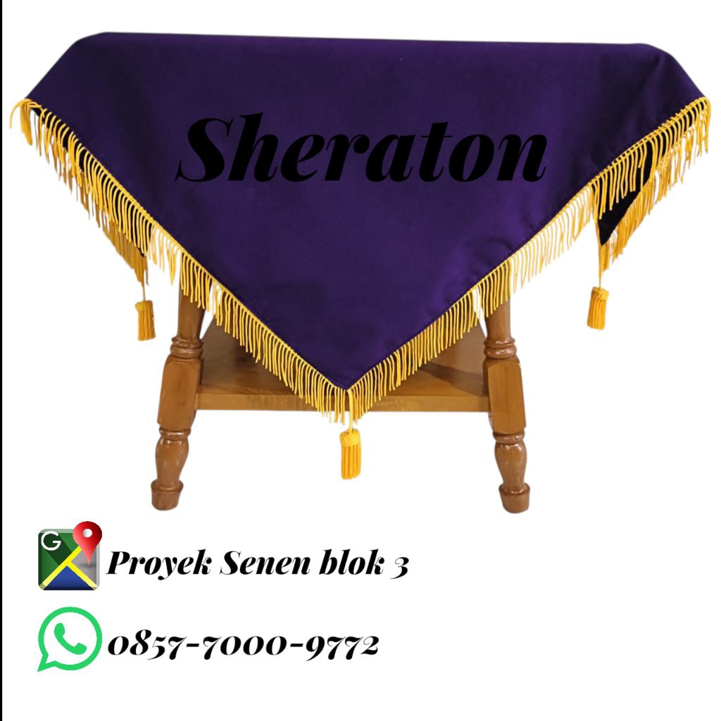 

alas baki paskibra alas baki upacara bendera polos warna ungu pake rumbai