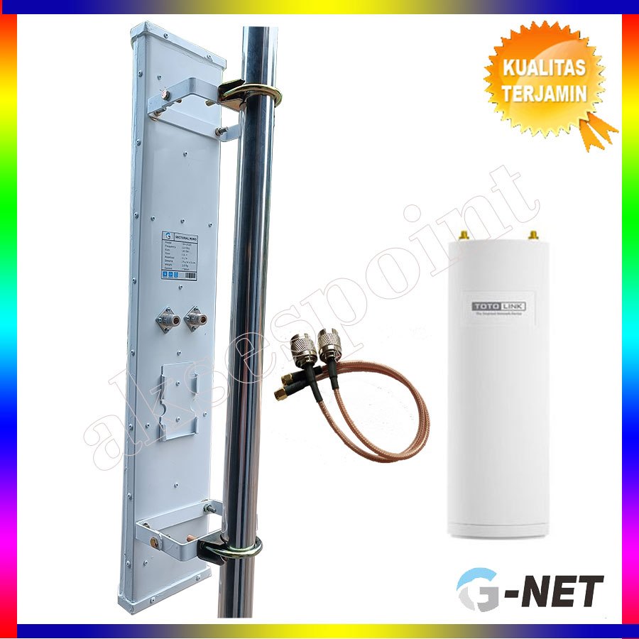 Totolink CP300EXT Sectoral MIMO WiFi Antena 22 dBi 2.4 GHz 120 Derajat 27 dBm | Hotspot | Rt Rw Net