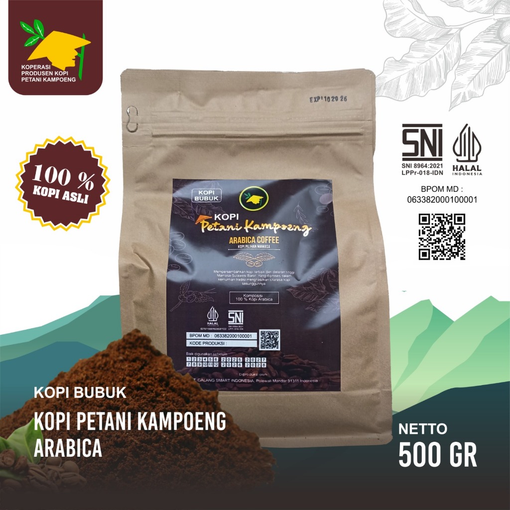 

KOPI BUBUK KOPI PETANI KAMPOENG 500gr | KOPI ARABICA | 100 % KOPI ASLI | KOPI MAMASA SULBAR | KOPI JUARA | KOPI INDONESIA