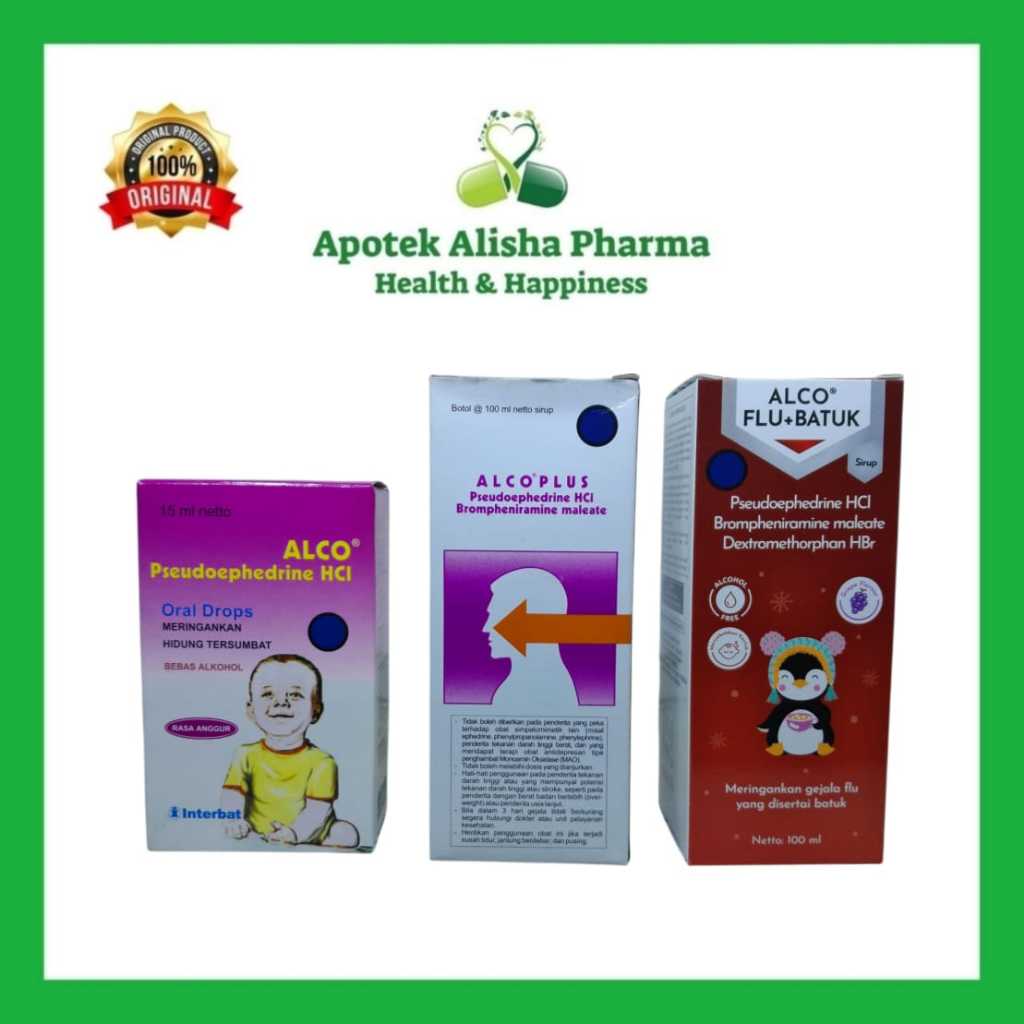 Alco Drops 15ml dan Plus Flu Batuk Sirup 100ml Obat Flu Pilek Alergi Bayi dan Anak